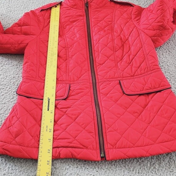 Talbots Jacket Womens XSmall Red Quilted Military Coat Fully Lined Cabincore - Picture 10 of 12